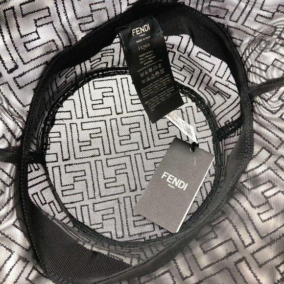 FENDI FF Zucca pattern mesh Bucket hat Nylon Black